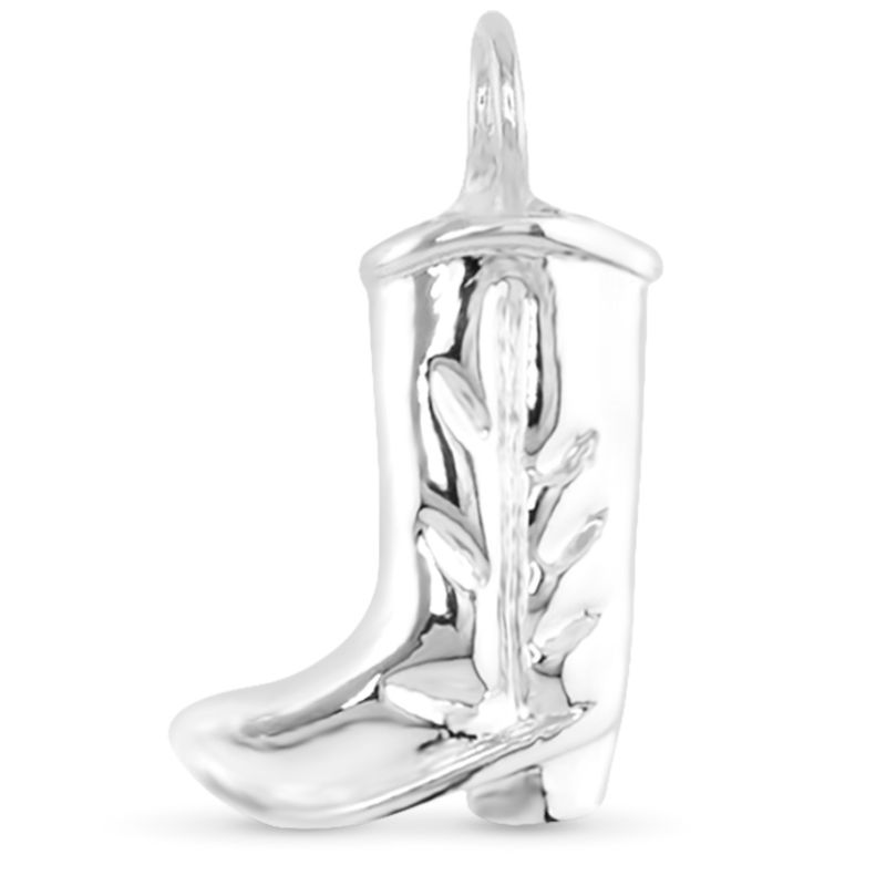 Cowboy Boot Charm Silver